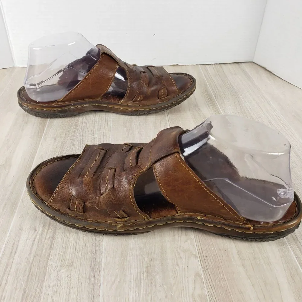 Born Murphy Fisherman Sandals Mens 10 Brown Leather Buckle Handcrafted Comfort